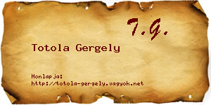 Totola Gergely névjegykártya